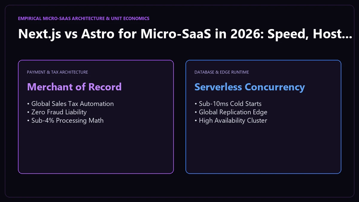 Next.js vs Astro for Micro-SaaS in 2026: Speed, Hosting Cost & SEO Empirical Architecture & Unit Economics