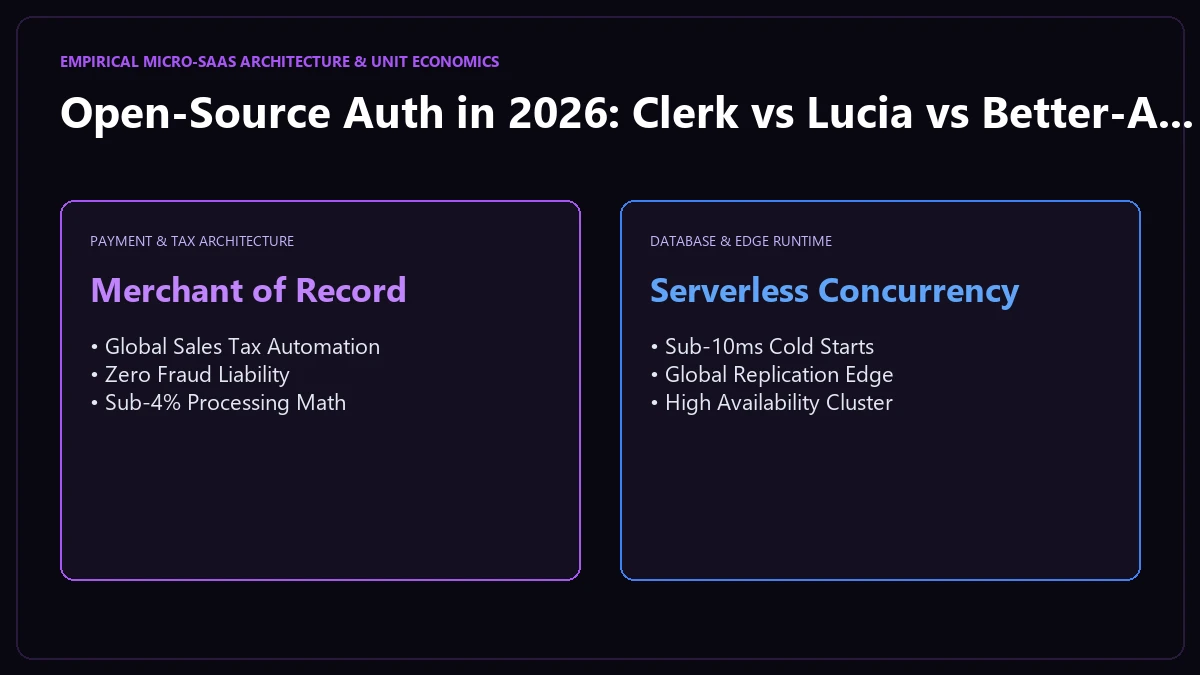 Open-Source Auth in 2026: Clerk vs Lucia vs Better-Auth for SaaS Empirical Architecture & Unit Economics