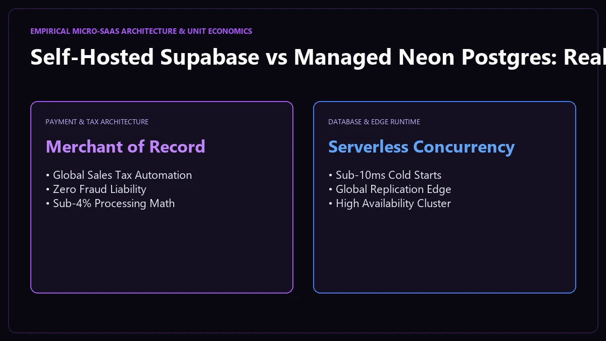 Self-Hosted Supabase vs Managed Neon Postgres: Real Cost Math Empirical Architecture & Unit Economics