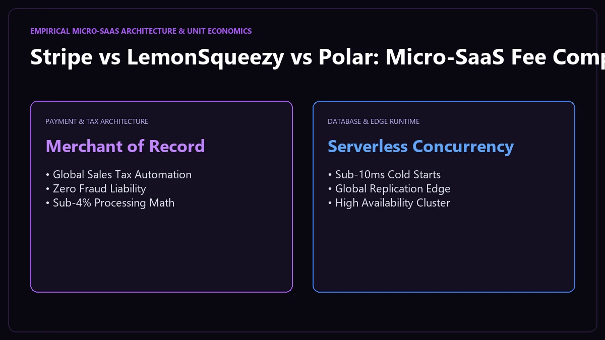 Stripe vs LemonSqueezy vs Polar: Micro-SaaS Fee Comparison 2026 Empirical Architecture & Unit Economics