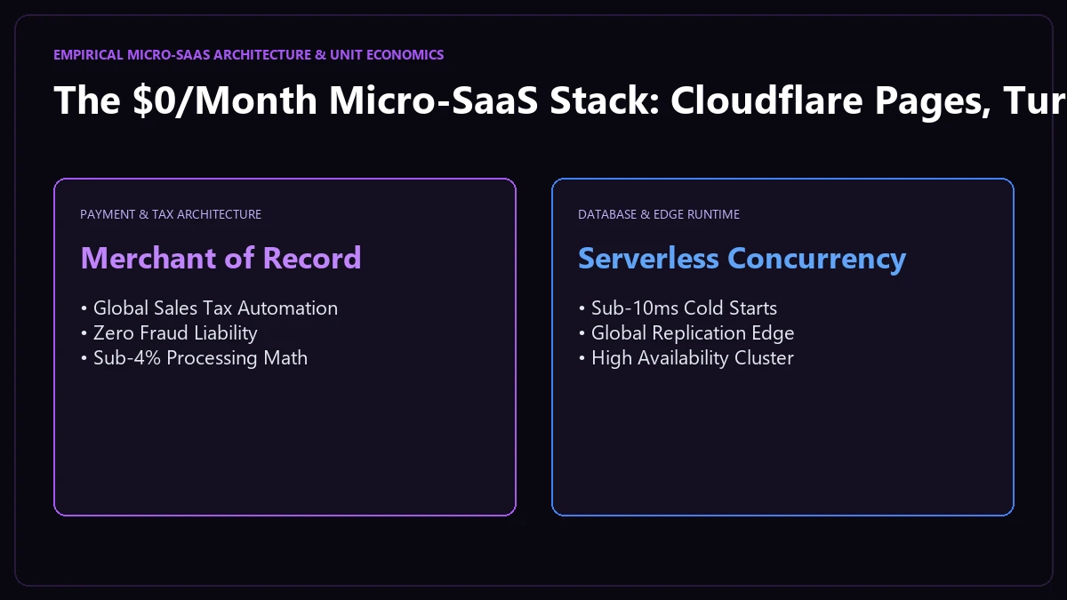 The $0/Month Micro-SaaS Stack: Cloudflare Pages, Turso & Resend Empirical Architecture & Unit Economics