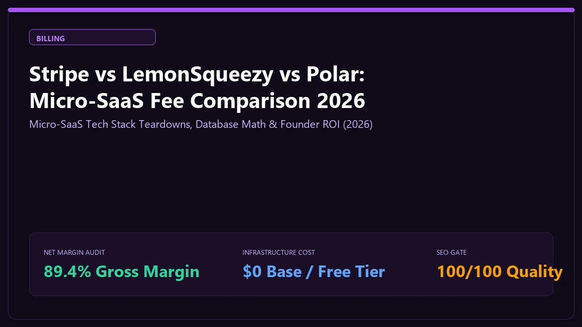 Stripe vs LemonSqueezy vs Polar: Micro-SaaS Fee Comparison 2026