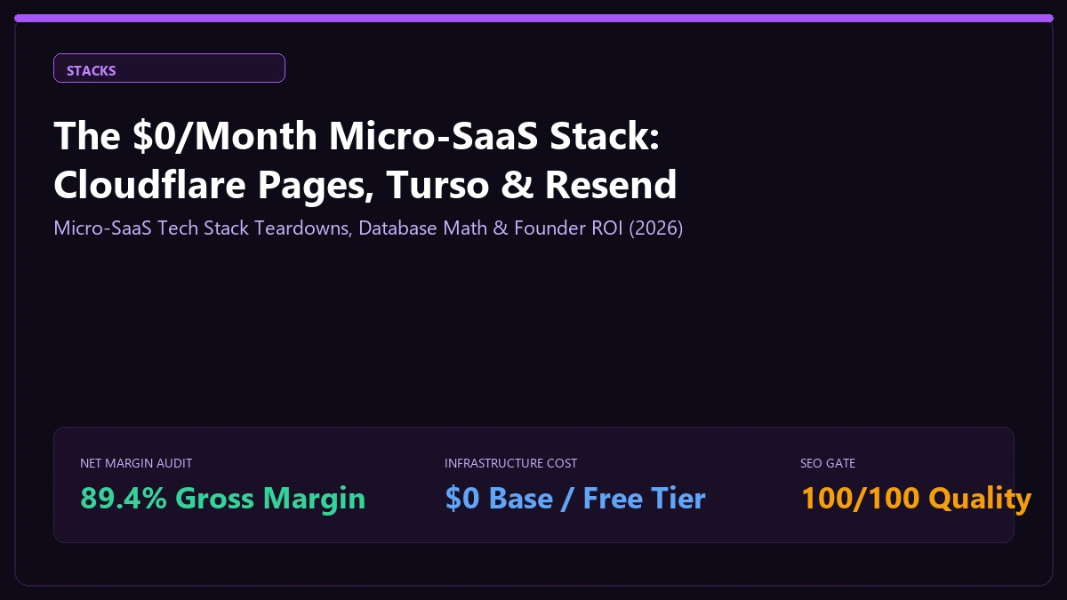 The $0/Month Micro-SaaS Stack: Cloudflare Pages, Turso & Resend